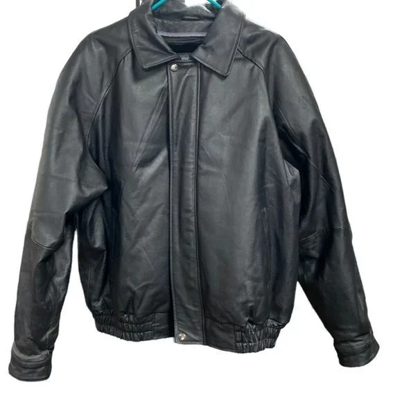 Michael Michelle Black Leather Bomber